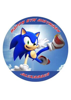 Sonic The Hedgehog Edible Birthday Cake Topper