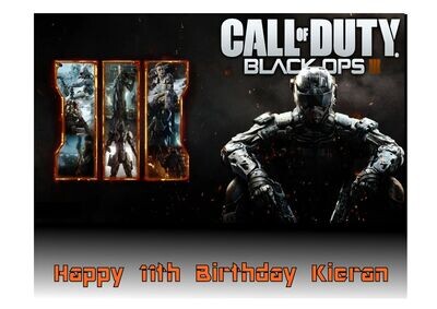 Call Of Duty Edible A4 Size Birthday Cake Topper