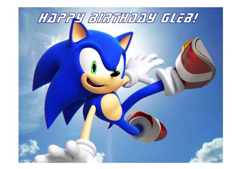 Sonic The Hedgehog Edible Birthday Cake Topper