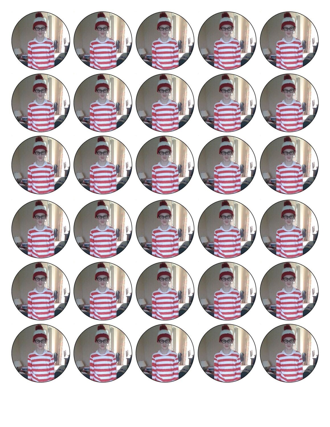 30 Personal Photo Edible Wafer Paper Cupcake Toppers