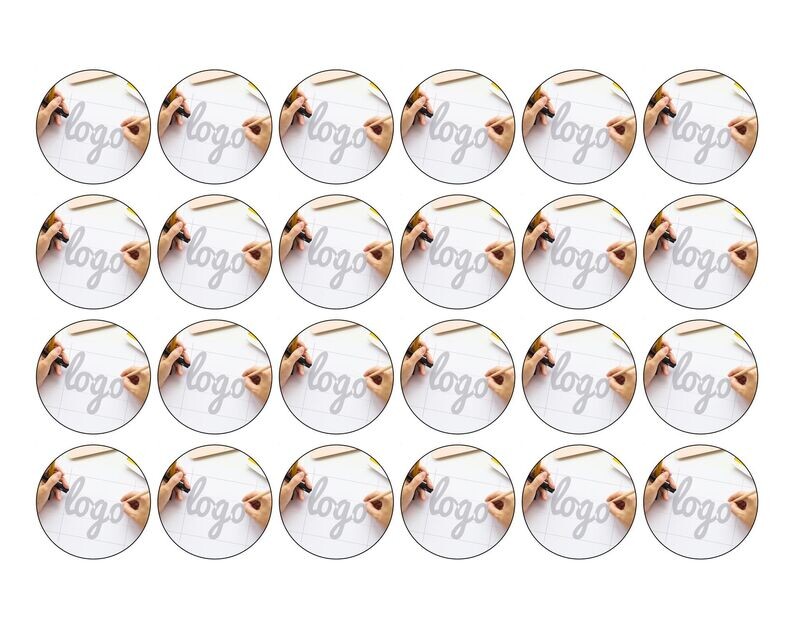 24 Corporate Logo Edible  Wafer Paper Cupcake Toppers.