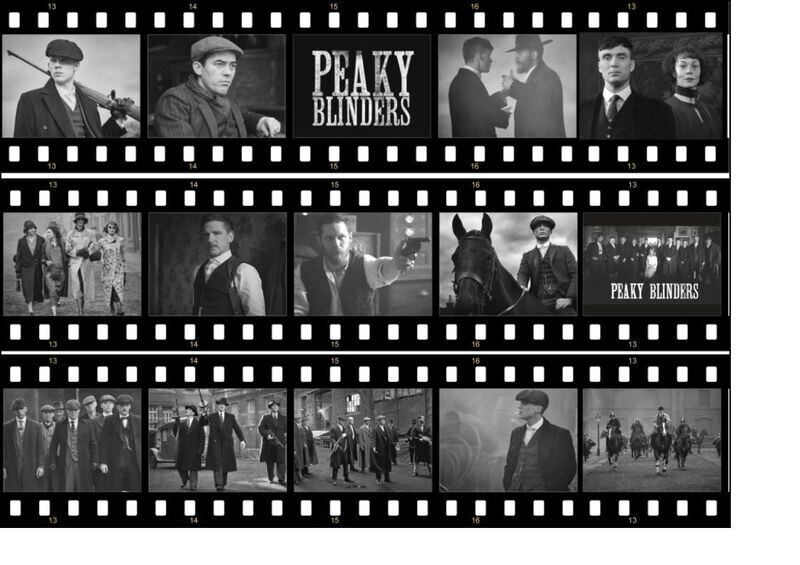 Peaky Blinders Black & White Edible Birthday Cake Ribbon | Strips