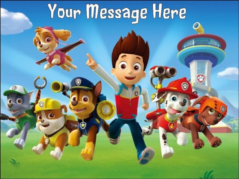 Paw Patrol Edible A4 Size Birthday Cake Topper