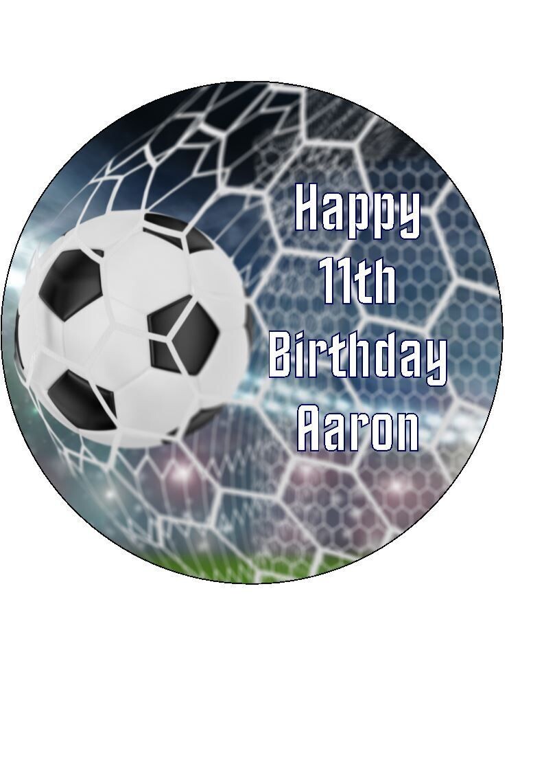 Personalised Football Goal Edible Birthday Cake Topper