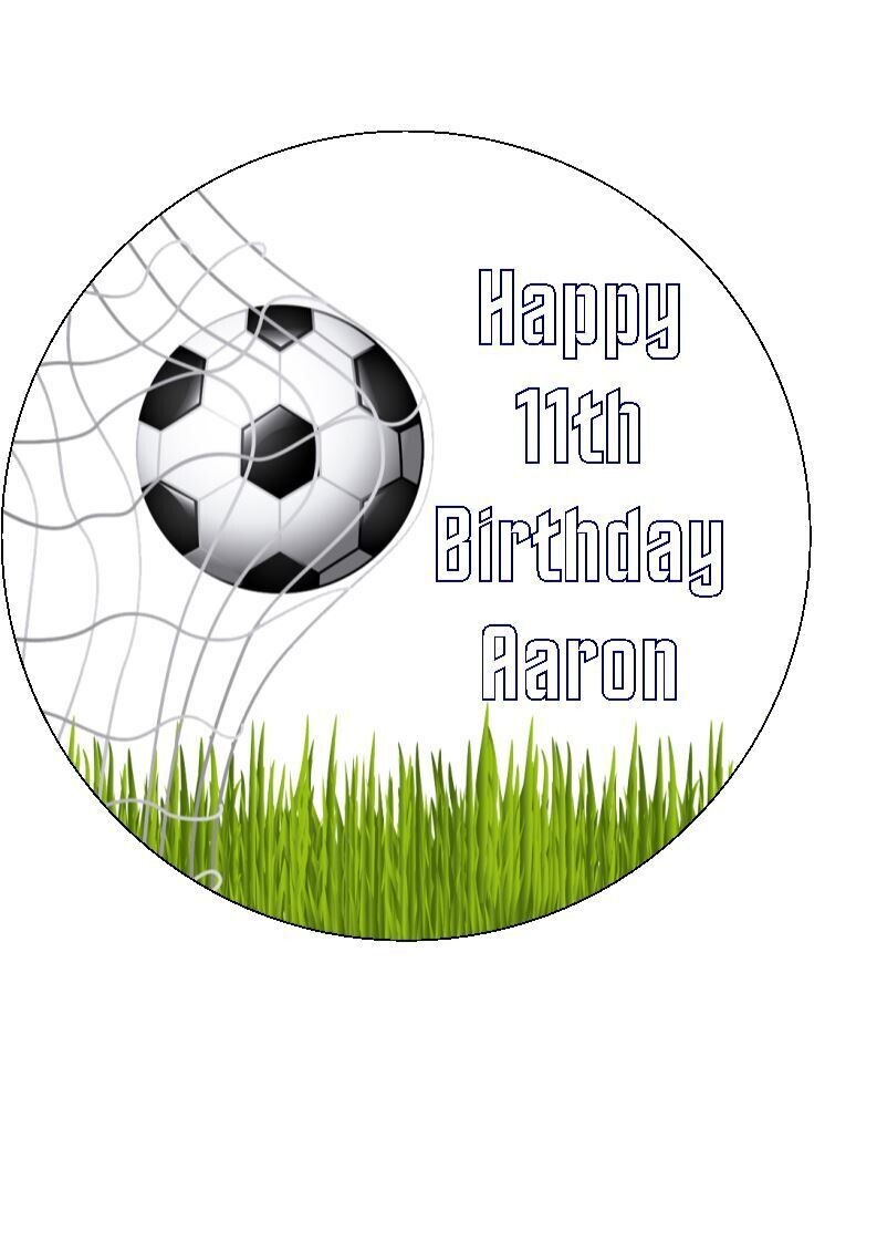 Personalised Football Themed Goal | Net Edible Birthday Cake Topper