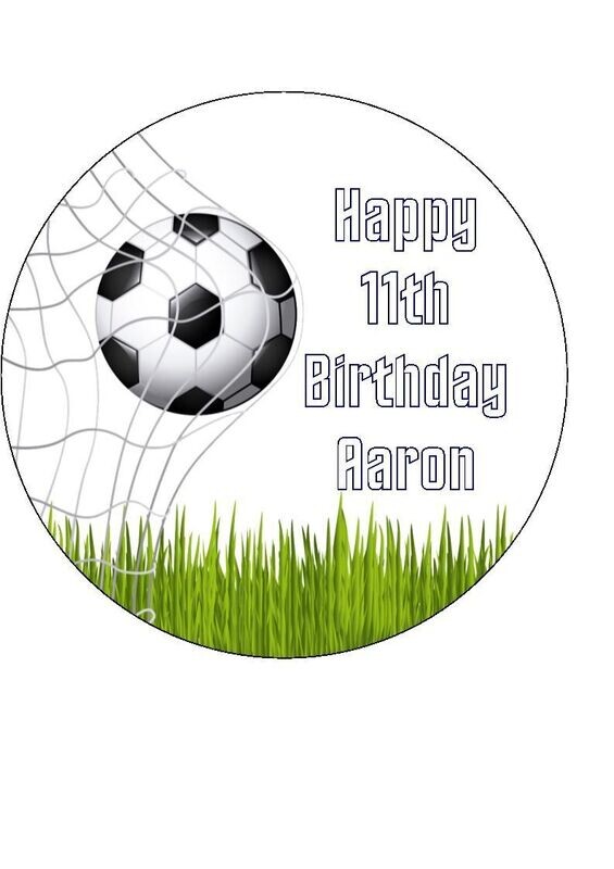 Personalised Football Themed Goal | Net Edible Birthday Cake Topper