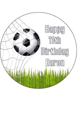 Personalised Football Themed Goal | Net Edible Birthday Cake Topper