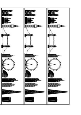 London Skyline  Edible Birthday Cake Ribbon | Strips