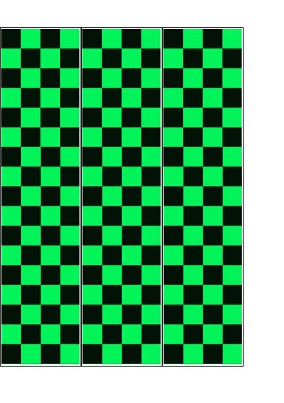 Green & Black check pattern edible cake strips | cake ribbons