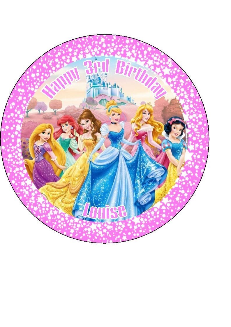 Disney Princess Edible Birthday Cake Topper ~1