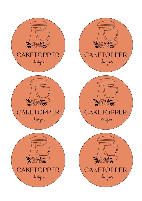 6 Corporate Logo Edible Cupcake Toppers.