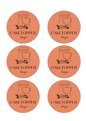 6 Corporate Logo Edible Cupcake Toppers.