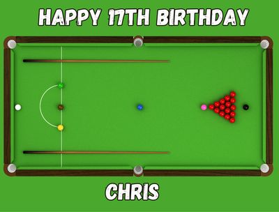 Snooker Table Edible A4 Size Birthday Cake Topper Snooker Table Edible A4 Size Birthday Cake Topper