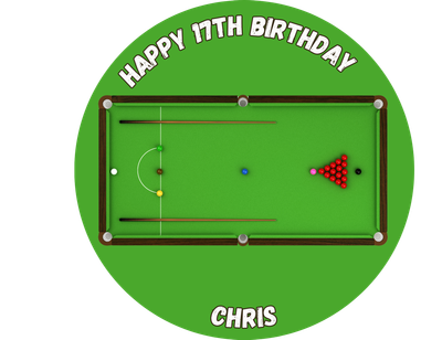 Snooker Table Edible A4 Size Birthday Cake Topper