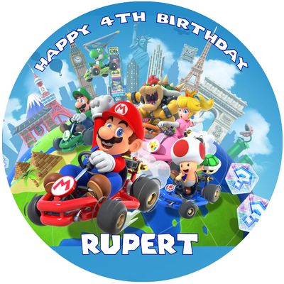 Super Mario Edible Birthday Cake Topper