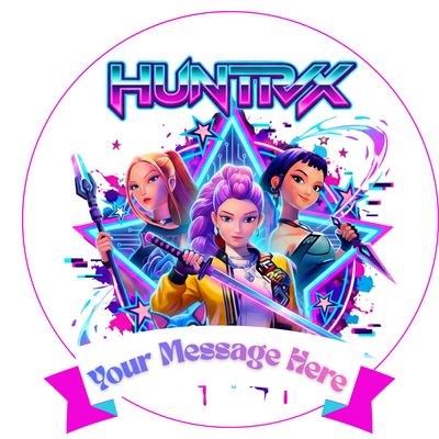 K Pop Demon Hunters | Huntrix Saga Edible Birthday Cake Topper