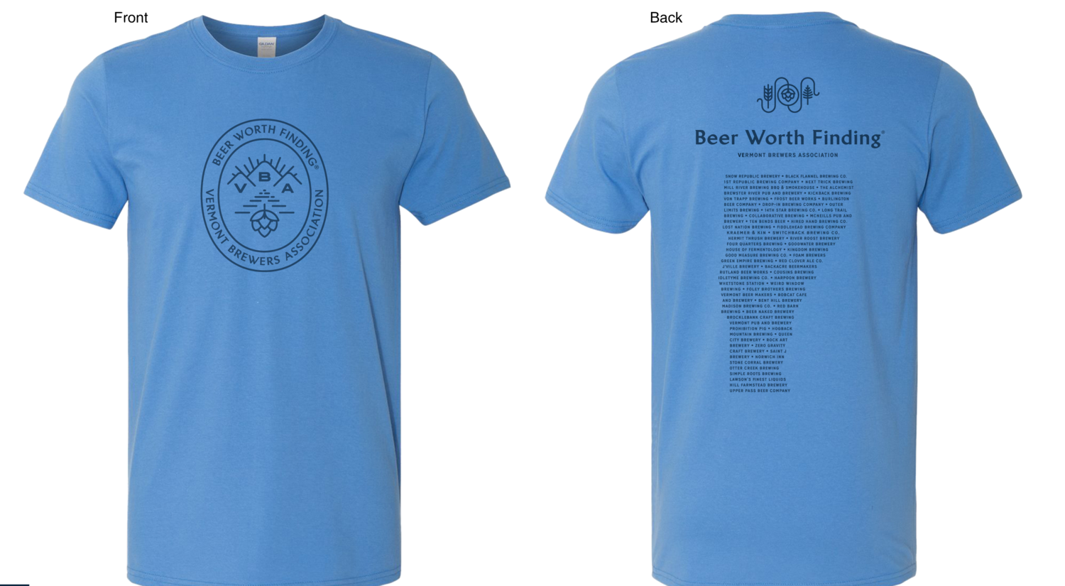 VT Brewers Beer Worth Finding T-Shirt in Iris Blue