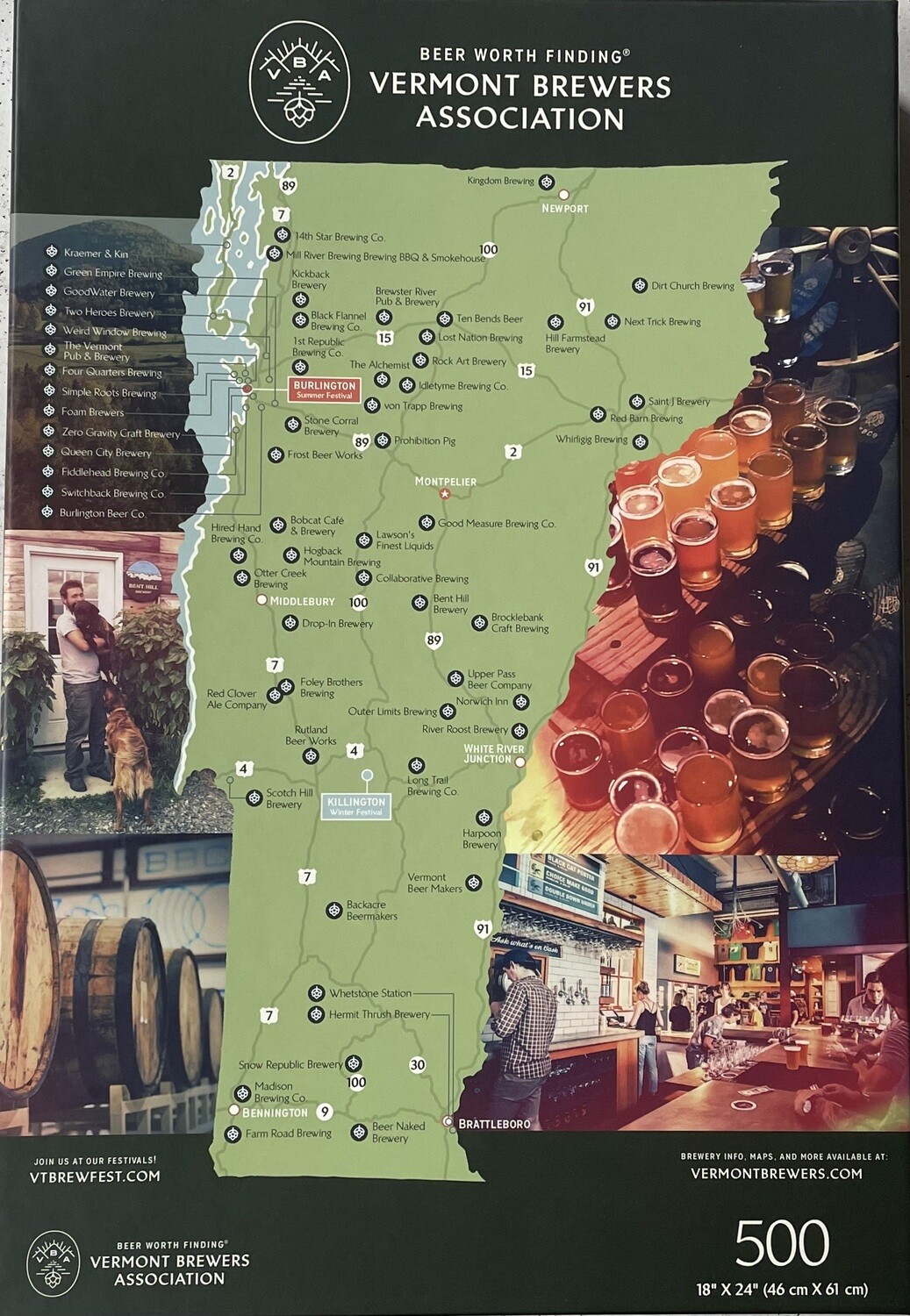 Vermont Brewery Map Jigsaw Puzzle