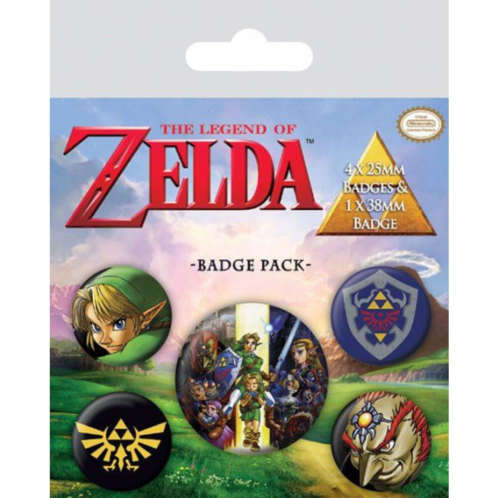 The Legend of Zelda - Buttons - Ocarina of Time - 5er-Pack