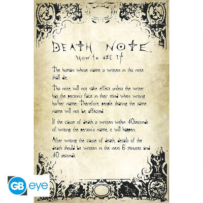 Death Note - Rules 91,5 x 61 cm