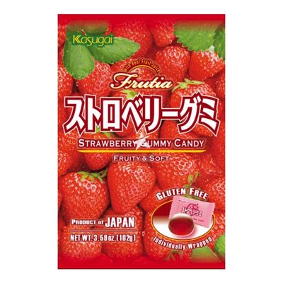 Jap. Fruchtgummi - Kasugai Frutia Strawberry Gummy Candy 102g