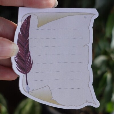 Scroll &amp; Quill Tear Away Memo Pad - Old Parchment - Small