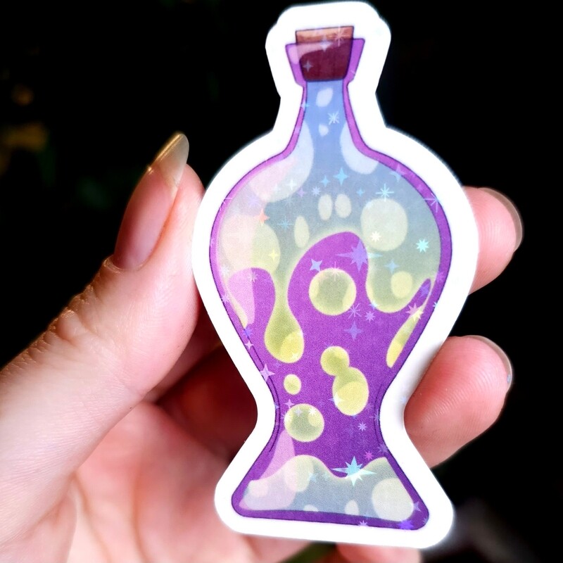 Lava Lamp Potion Die Cut Sticker - Holographic, Sparkly, Gloss, Glitter