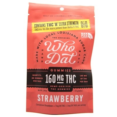 Who Dat Gummies 160mg THCh - Strawberry
