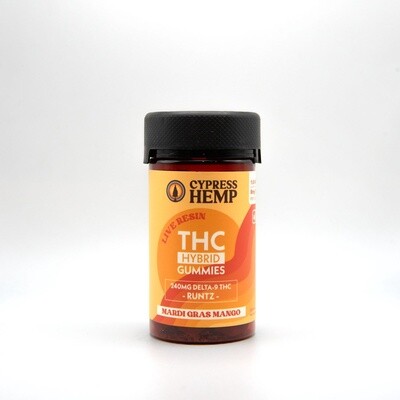 Delta 9 THC 1:0 Ratio Gummies 8 mg Hybrid - Mango