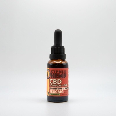 Full Spectrum 1800 mg CBD+OEMGAS+THC Oil - Peppermint