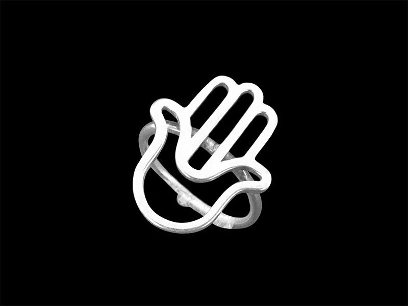 HAND OF FATIMA SILVER RING