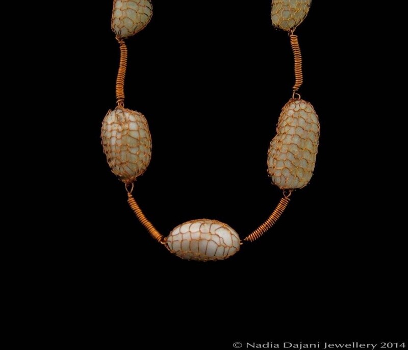 Pebble Copper Mesh Necklace