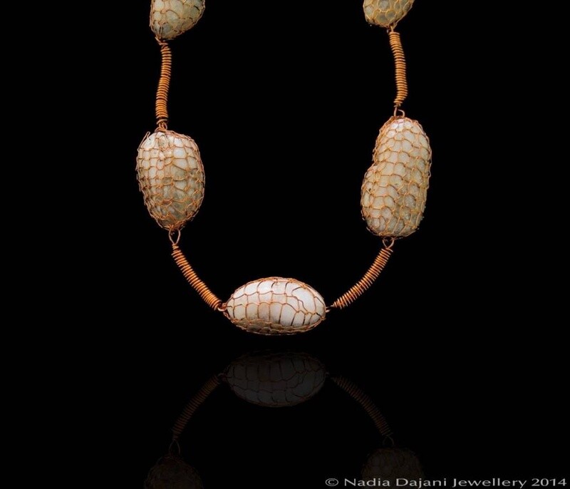 Pebble Copper Mesh Necklace