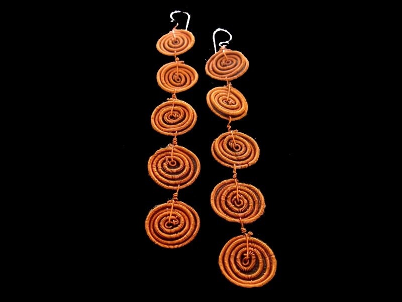 5-Swirl Copper Earrings