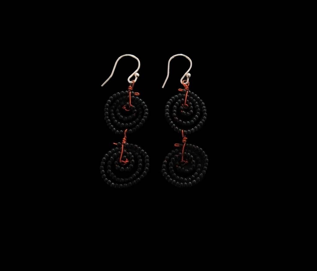 2-Row bead swirl earrings