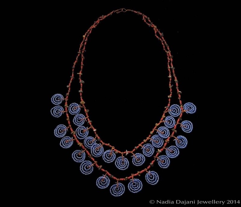 2-Row copper swirl necklace