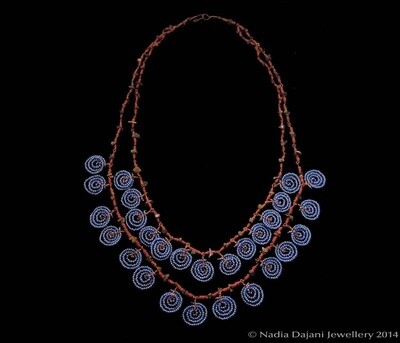 2-Row copper swirl necklace