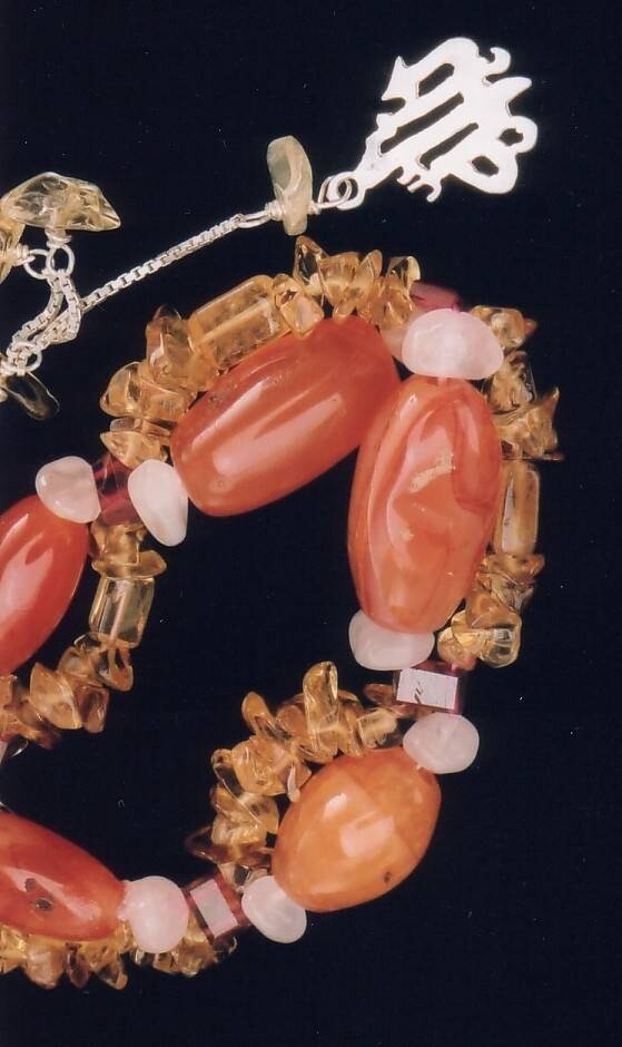 Agate Embroidered Bracelet With Allah Charm