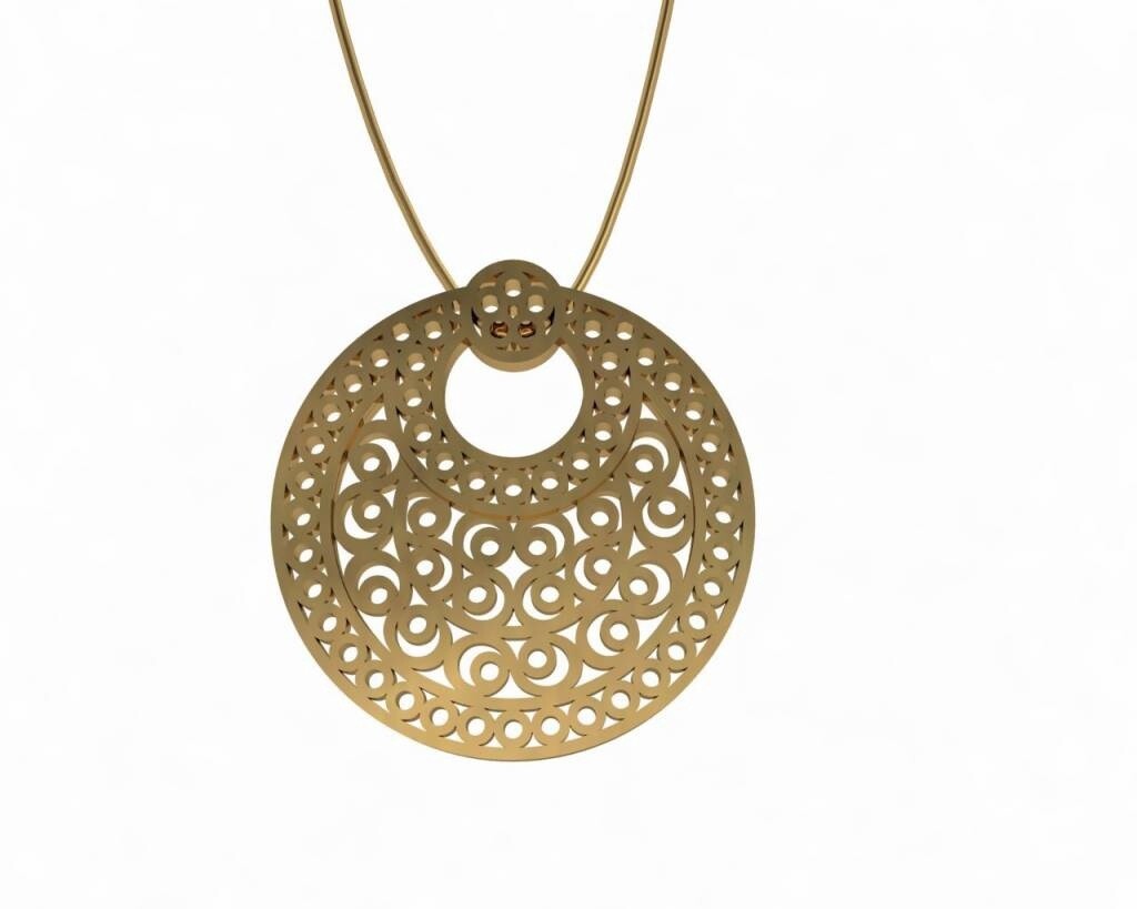 CRESCENT LARGE ON SILVER GP CHAIN