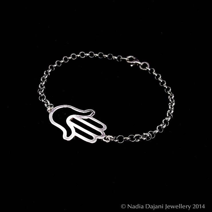 HAND OF FATIMA SILVER CHAIN BRACELET