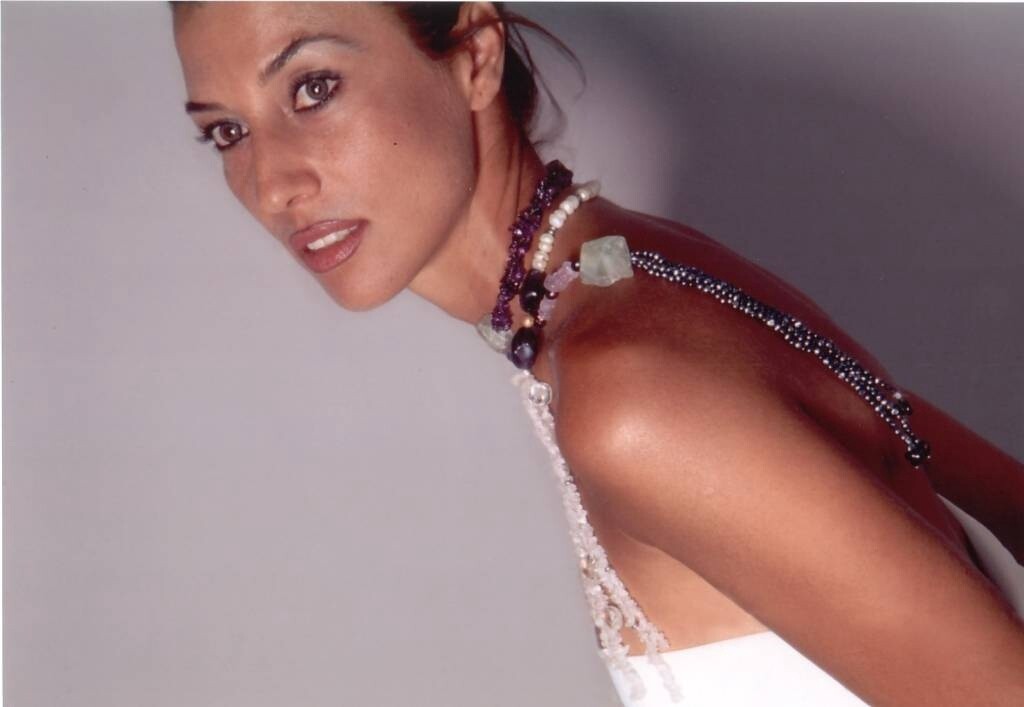 Amethyst Peridot Rock Crystal &amp; Pearl Tie