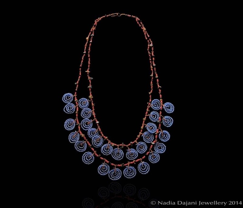 2-Row copper swirl necklace