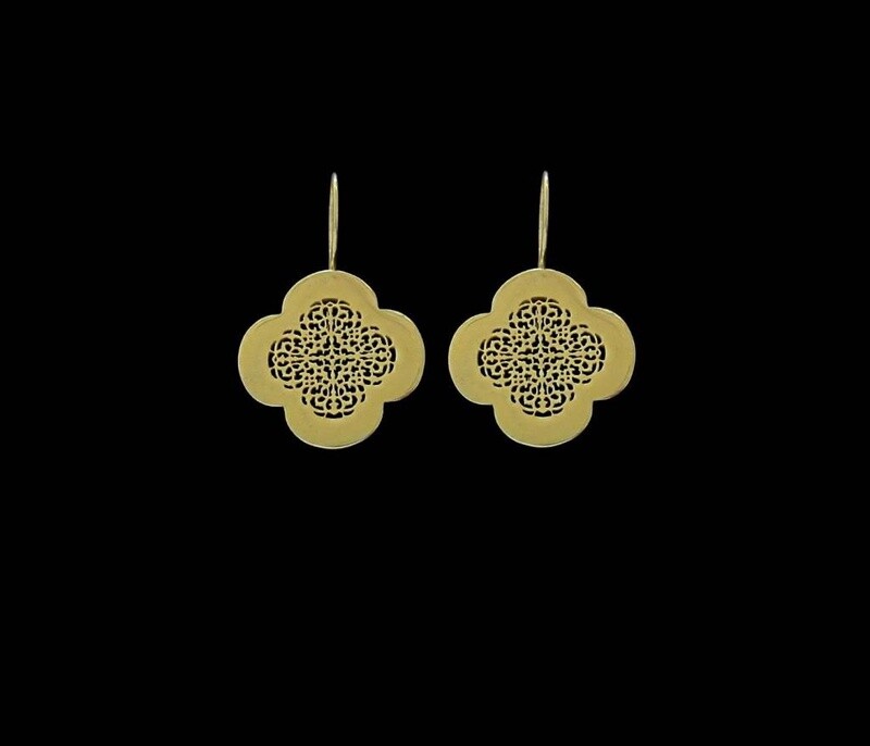 Gold Plated Clover Earrings