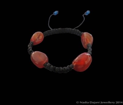 4-Stone Agate Bracelet On Cord