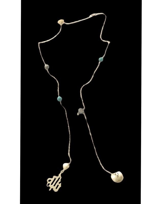 CHAIN TIE NECKLACE WITH ALLAH PEARLS