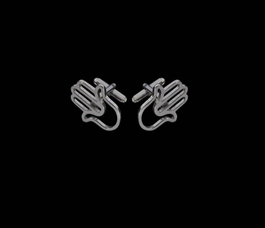 HAND OF FATIMA SILVER CUFFLINKS