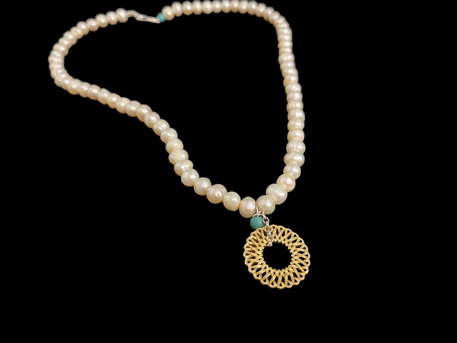 GEMSTONE NECKLACE WITH SMALL KARMA GP