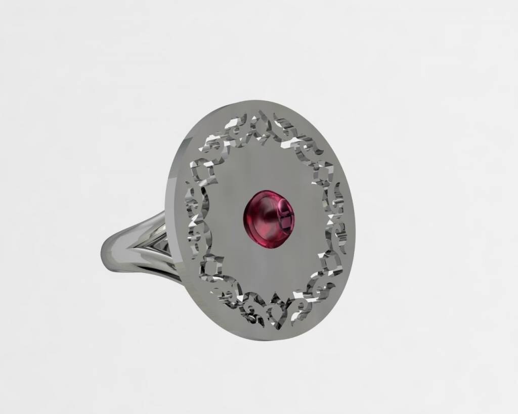 AKM Arabesque CAB Ring Silver