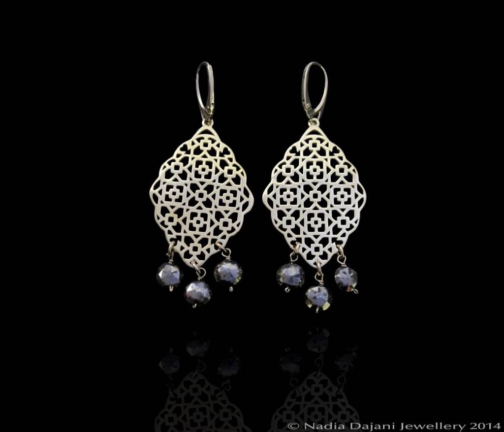 GEO SILVER GP EARRINGS AND GEMSTONES