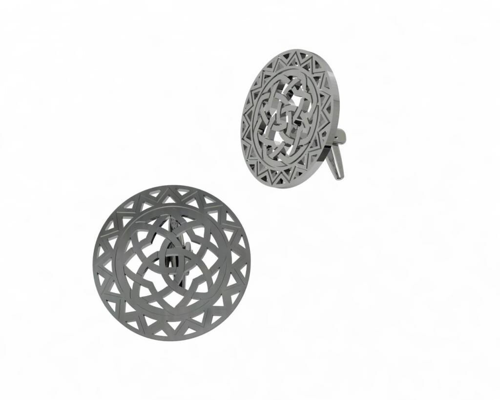 AKM Geometric Cufflinks Silver
